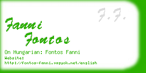 fanni fontos business card